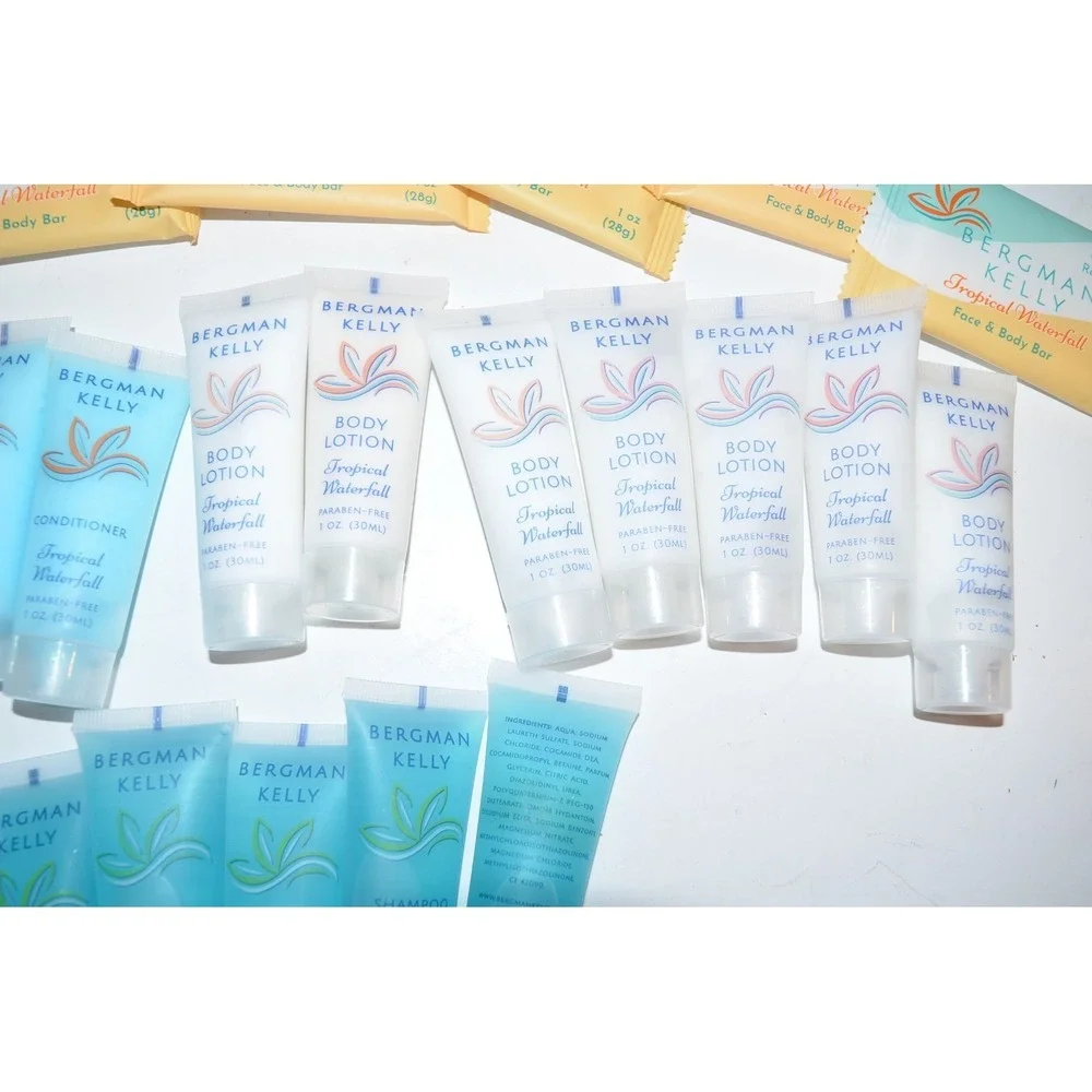 Bergman Kelly Tropical Waterfall 1oz Shampoo Contioner Body Wash Bath Soap 24pc